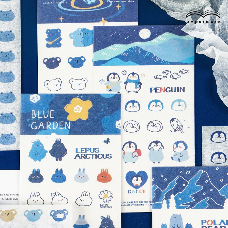 Sticker Dán Sổ Trang Trí Papermore Blue Garden Bắc Cực | ST036