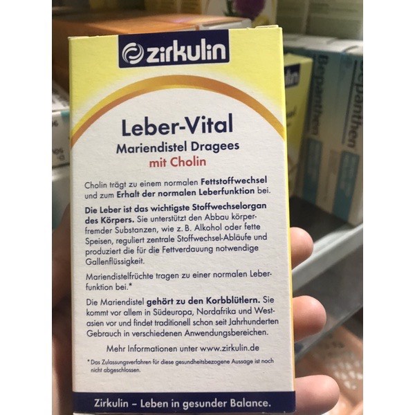 Bổ gan Zirkulin ⚡ CAM KẾT CHÍNH HÃNG ⚡ Viên Uống Bổ Gan Zirkulin Leber Vital 60 viên Mẫu mới, nội địa Đức [ Đủ Bill ]