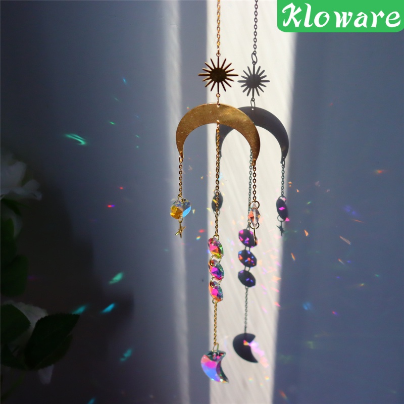 Chuông Gió Pha Lê Hình Học Màu Cầu Vồng Trang Trí Cửa Sổ / Tiệc Cưới