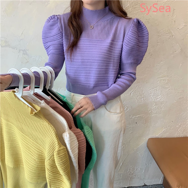 Áo Sweater Dệt Kim Tay Dài Kiểu Hàn Quốc Thời Trang Mùa Thu Cho Nữ