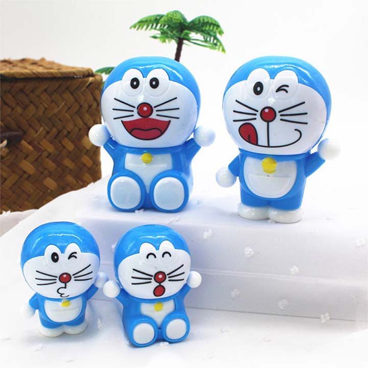 Con vật trang trí bánh  doremon nhựa bộ 4 con