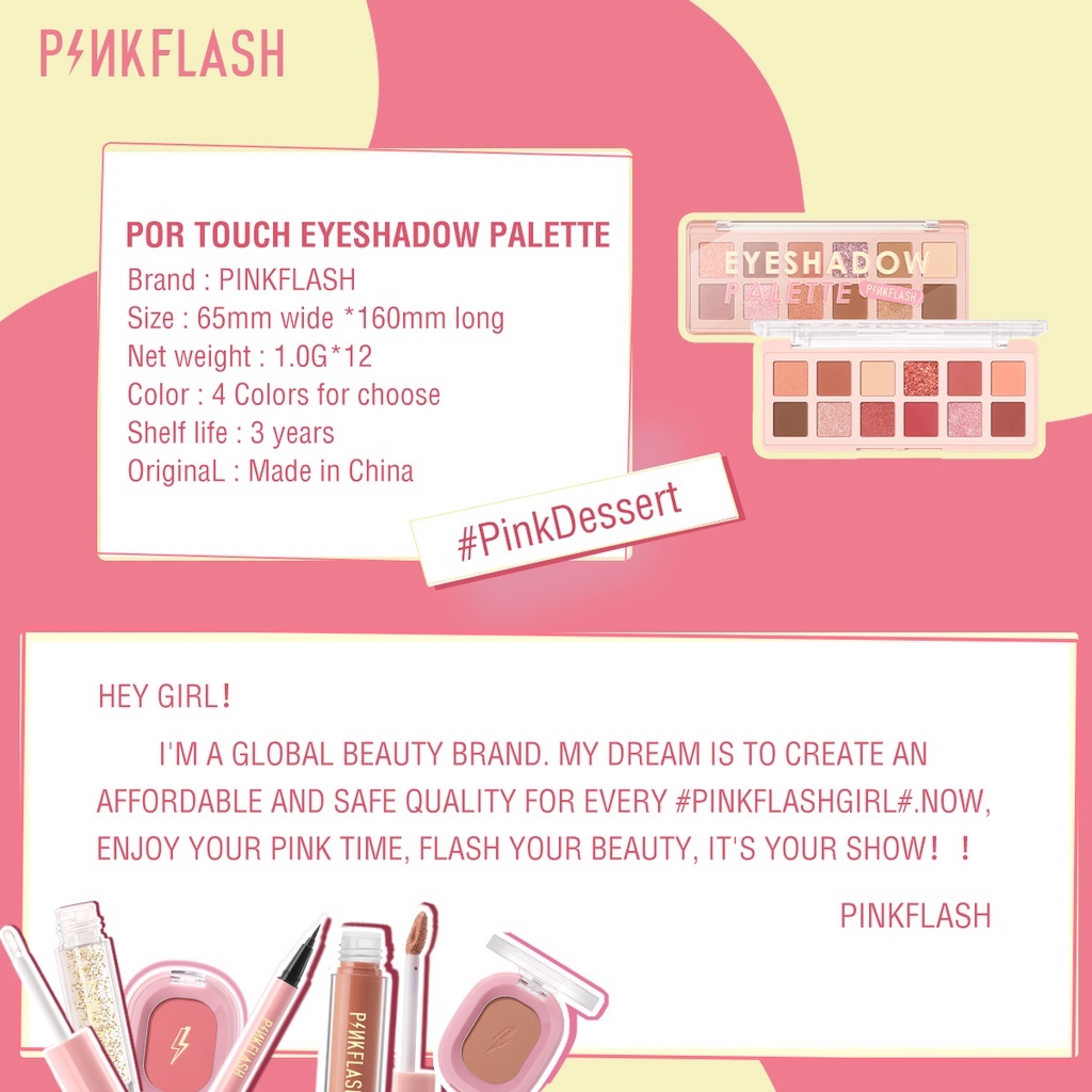 Đèn Flash Màu Hồng #Bảng Phấn Mắt Pinkdessert 12 Màu Tông Hồng Mịn Mượt Trang Điểm Làm Đẹp