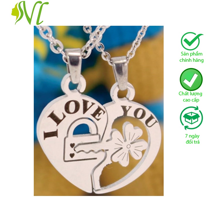 Vòng cổ đôi tình nhân người đẹp vì lụa không đen dị ứng sài nước tốt ( 1 cặp)
