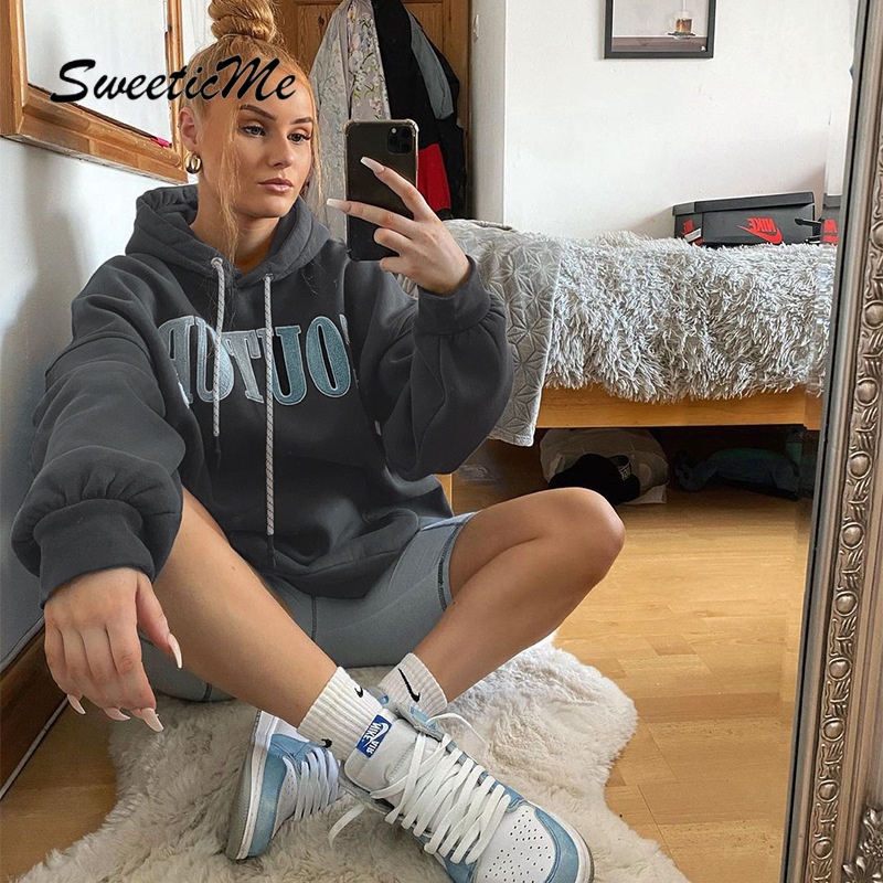 Áo sweater dài tay in họa tiết chữ thời trang 2021 trẻ trung thời trang cho nữ | BigBuy360 - bigbuy360.vn