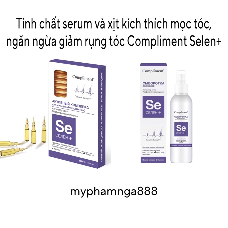 Serum và Xịt Giúp Mọc Tóc, Giảm Rụng Tóc Compliment Selen+