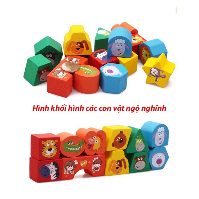 Đồ Chơi Gỗ Hộp Thả Hình Khối Động Vật Ngộ Nghĩnh