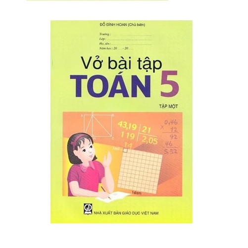 Sách- Vở bài tập Toán lớp 5 tập 1+ 1 nhãn