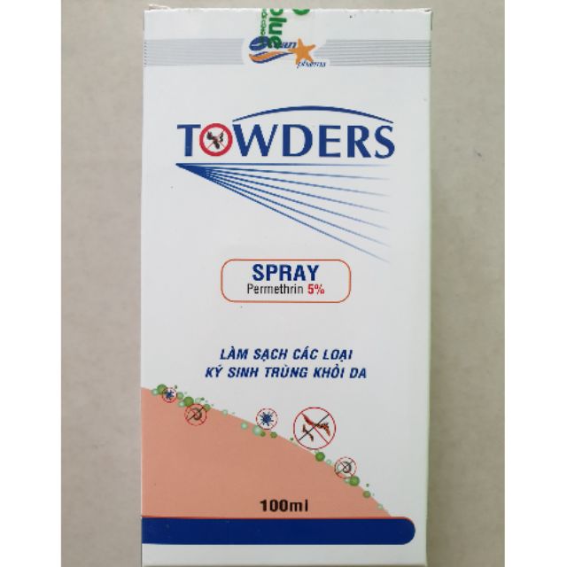 Xịt ghẻ ngứa Towders Spray 100ml  (Permethrin 5%)