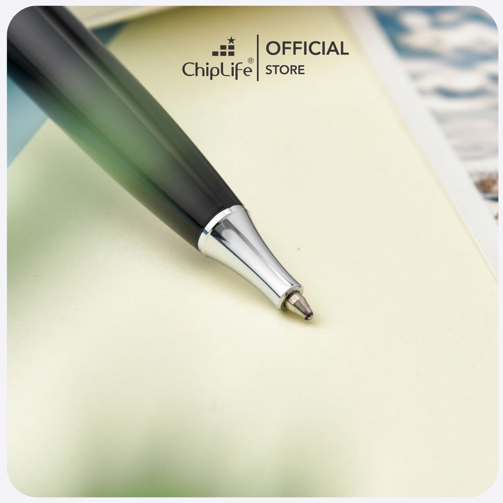 Bút kim loại PENMALL CHIPLIFE PX026 khắc tên - Dạng xoay mở ngòi 0.7mm mực xanh