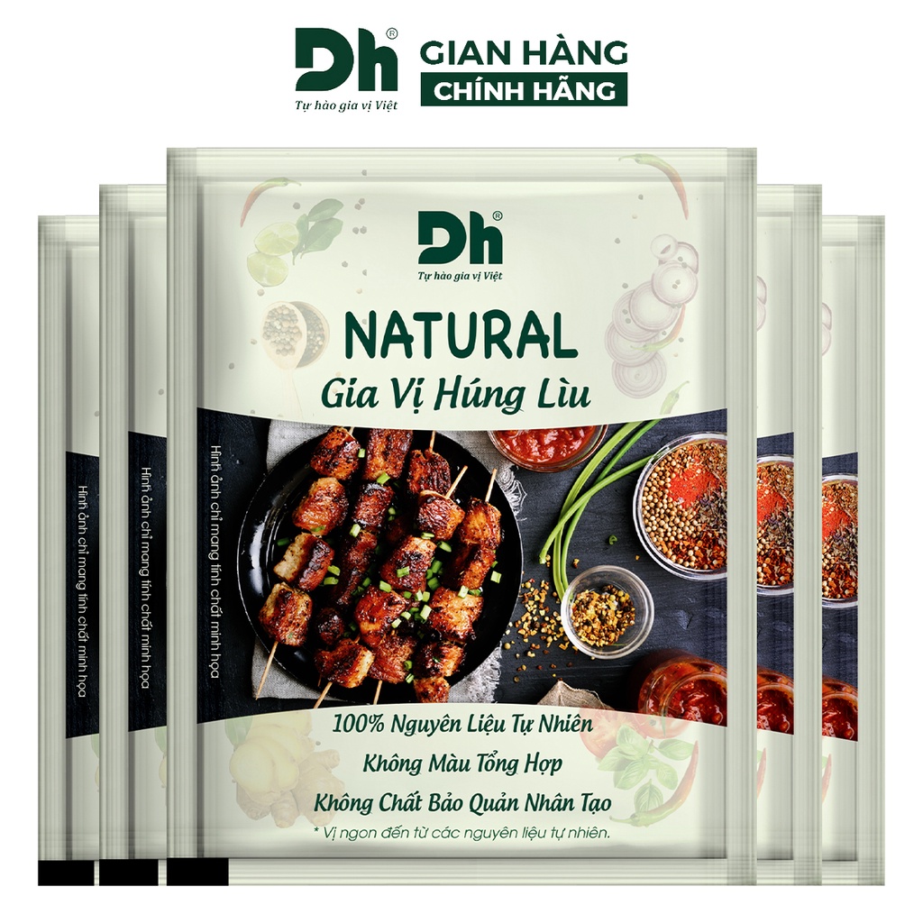 Gia vị húng lìu Natural DH Foods nêm sẵn thành phần tự nhiên gói 10gr