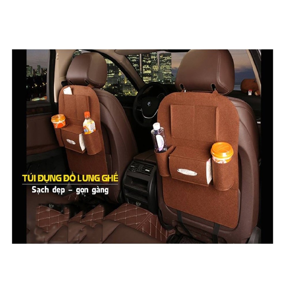 Túi treo lưng ghế ôtô chất liệu vải không dệt TI298 (Xám)