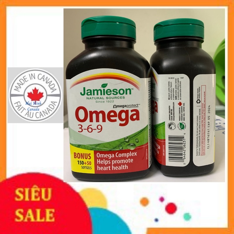 (Bill Canada) Omega3_6_9 Jamieson Canada Omega369 Dầu cá Omgega 369