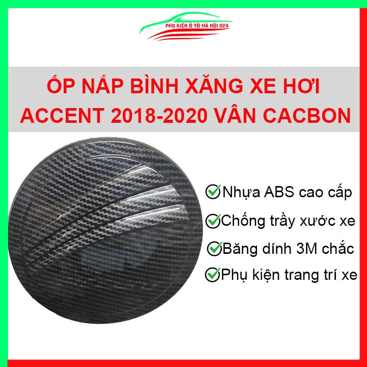 Ốp nắp xăng Accent 2018 2019 2020 vân cacbon bảo vệ chống trầy trang trí ô tô