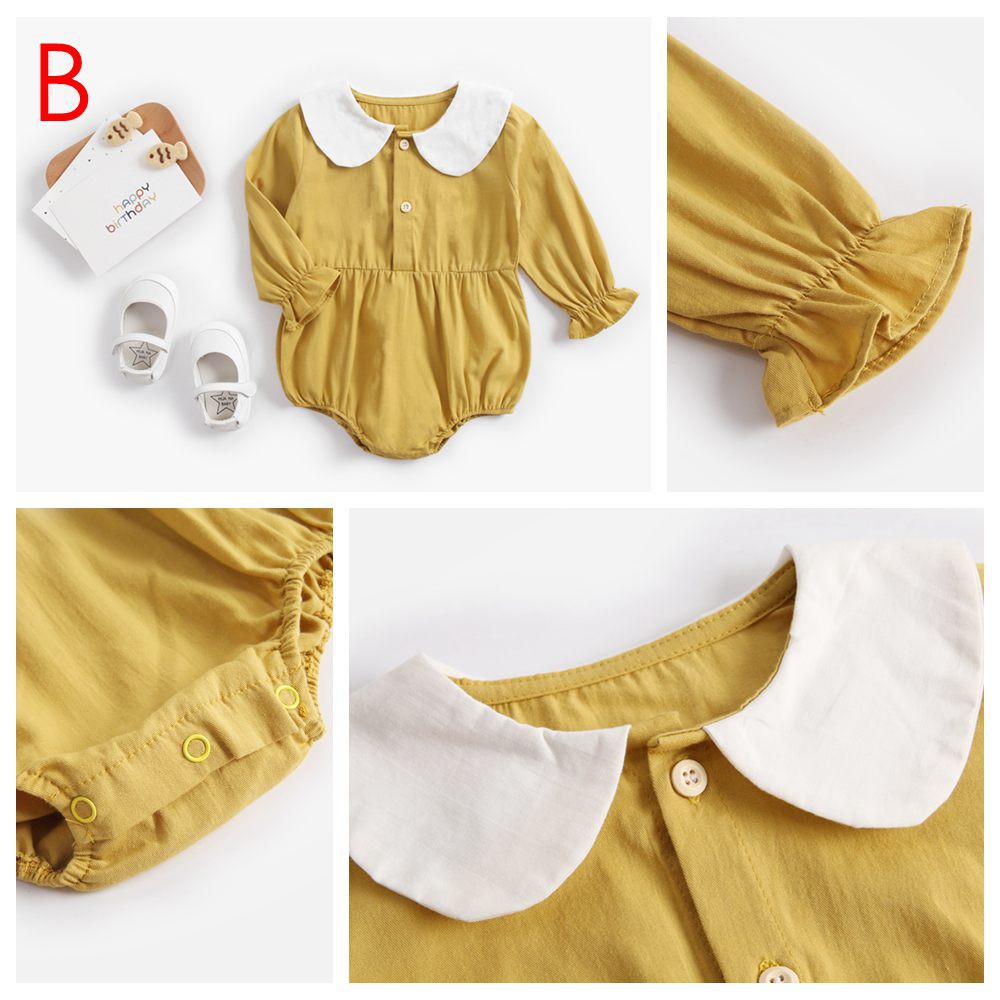 Bộ Áo Liền Quần Cotton Sanlutoz Dài Tay Thời Trang Cho Bé Gái Sơ Sinh