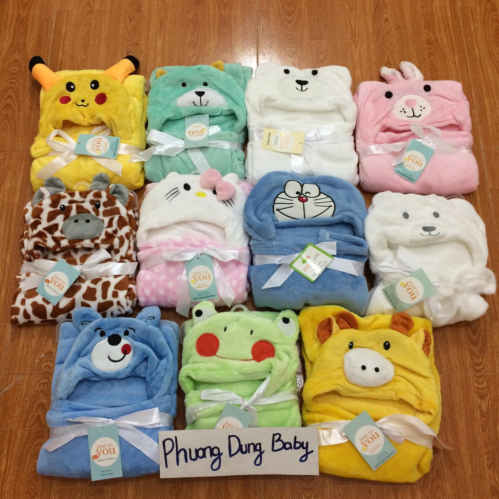 Chăn ủ lông có mũ hình thú