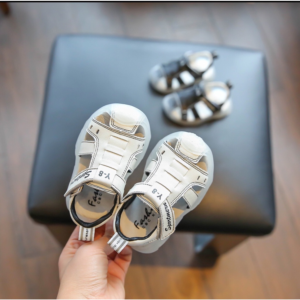 Sandal cho bé trai - dép quai hậu rọ tập đi cho bé từ 6th đến 4 tuổi da mềm, đế êm phù hợp với mùa hè (sz15-sz25) Y8