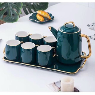 Bộ ấm chén xanh cổ vịt cao cấp