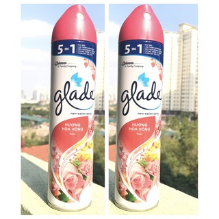 COMBO 2 BÌNH XỊT THƠM PHÒNG GLADE HƯƠNG HOA HỒNG 5 in 1( 280ml)
