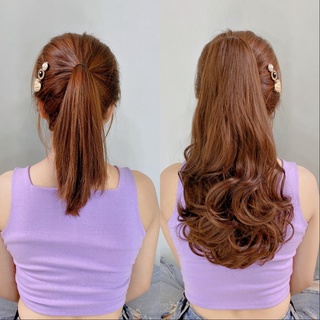 tóc ngoạm xoăn nhẹ ngắn 40cm siêu tự nhiên, tặng kèm xịt dưỡng