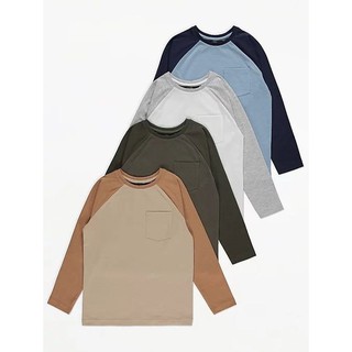 Set 4 áo dài tay bé trai cotton 100%