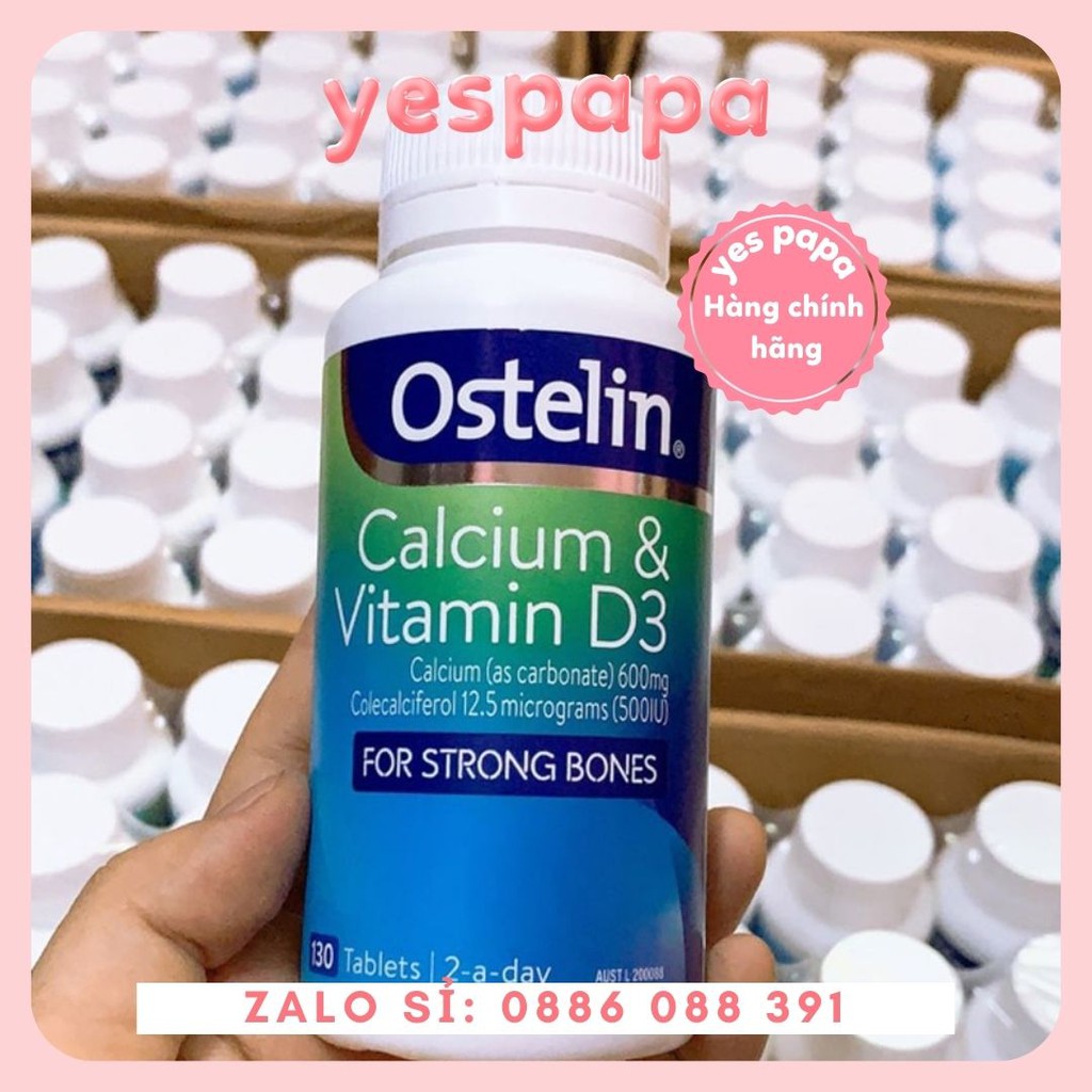 [HÀNG CHÍNH HÃNG] Canxi Ostelin 130v_ Ostelin vitamin D &amp; Calcium: Úc dùng cho bà bầu và và người lớn.