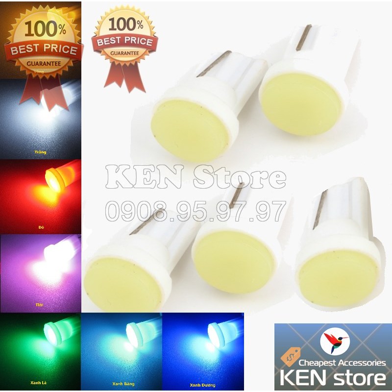 Bộ 5 bóng LED T10 gắn mặt đồng hồ xe máy, táp lô đồng hồ xe máy