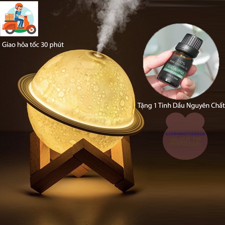 Máy Xông Tinh Dầu Mặt Trăng Trụ Tròn Thay Đèn Ngủ Máy Phun Sương Mặt Trăng Tỏa Hương Thơm Khử Mùi Tạo Ẩm Chống Khô Da