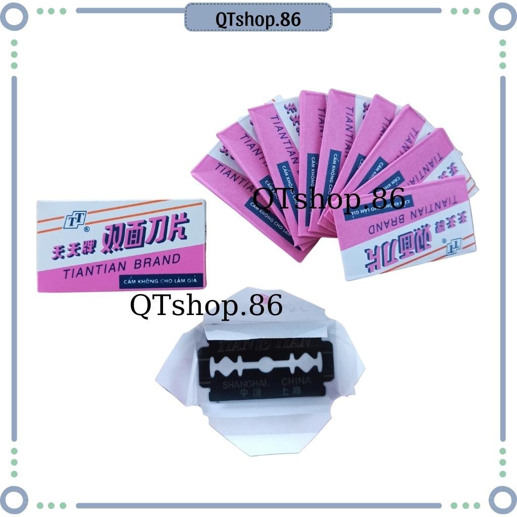 Hộp 10 lưỡi dao cạo râu thay thế sắc bén, không rỉ
