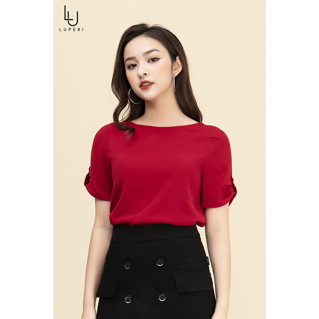 Áo Sơ Mi Nữ Ngắn Tay Cao Cấp LUPERI LFSM1119 Chất Liệu Lụa Cho Nữ Công Sở
