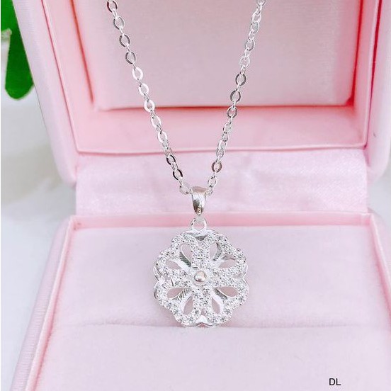 Dây chuyền nữ bạc ta cỏ 4 lá may mắn mặt xoay được - Bạc Bibi