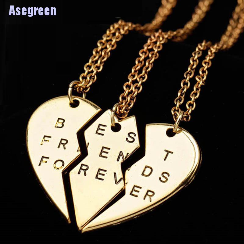 Set 3 Dây Chuyền Mặt Trái Tim Vỡ Thời Trang