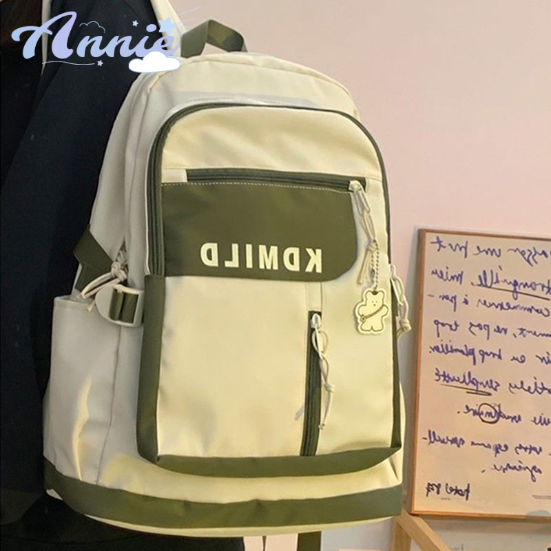 Annie balo Học Sinh Cặp Sách Cho Học Sinh Trung Học Ba Lô Sức Chứa Lớn Đa Năng Đơn Giản Phong Cách Dân Tộc Thiểu Số Hàn Quốc túi