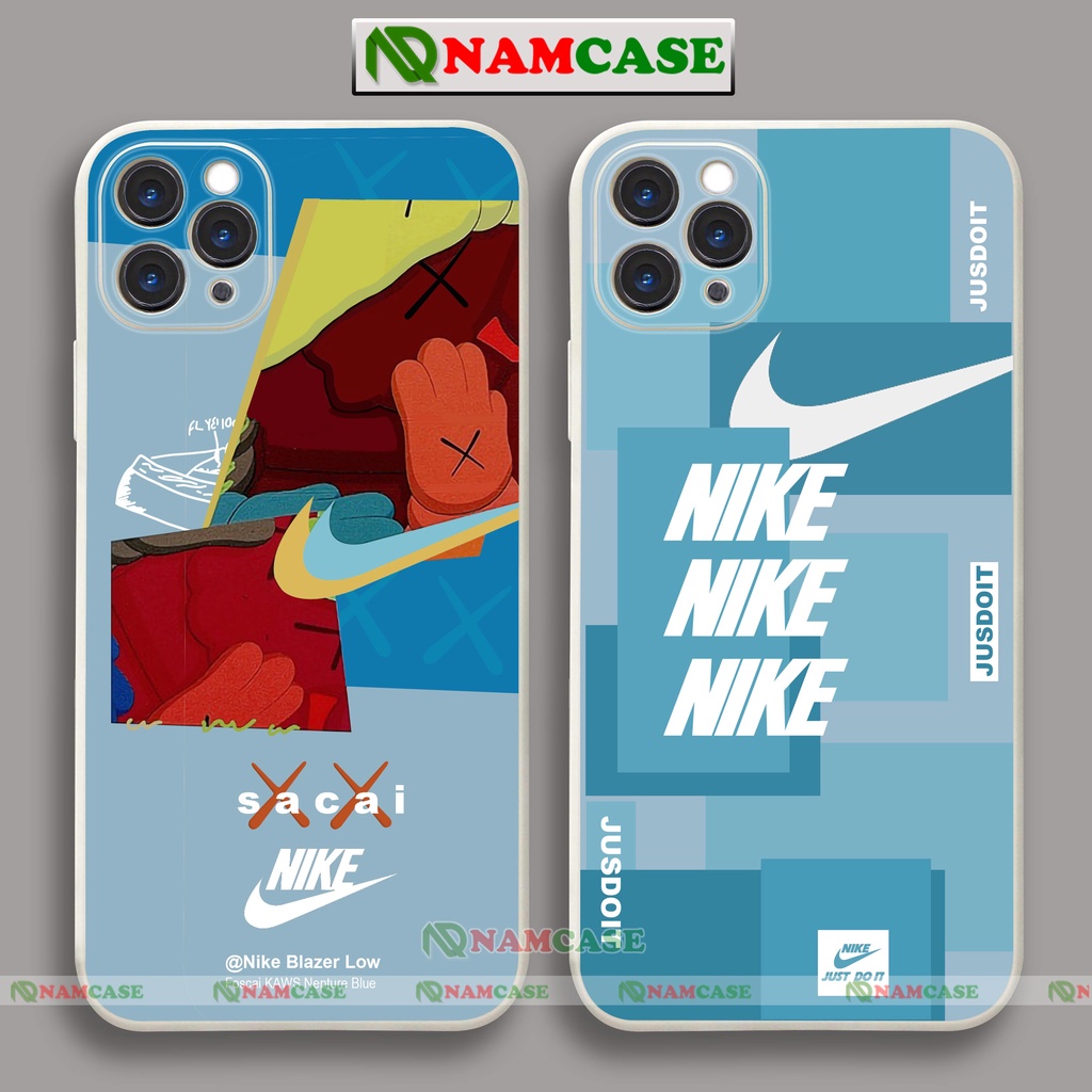 Ốp lưng iPhone Nike cạnh viền vuông silicon dẻo cho iphone 6/6s/7/8/X/XS/XR/11/12/13 Pro Plus Max cute đẹp dễ thương