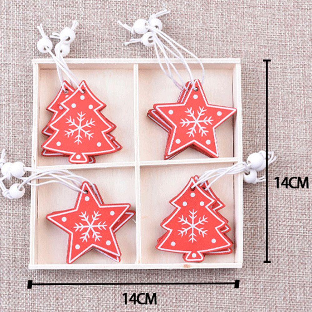 KRNY Bộ 12 Thẻ Gỗ Trang Trí Cây Thông Noel