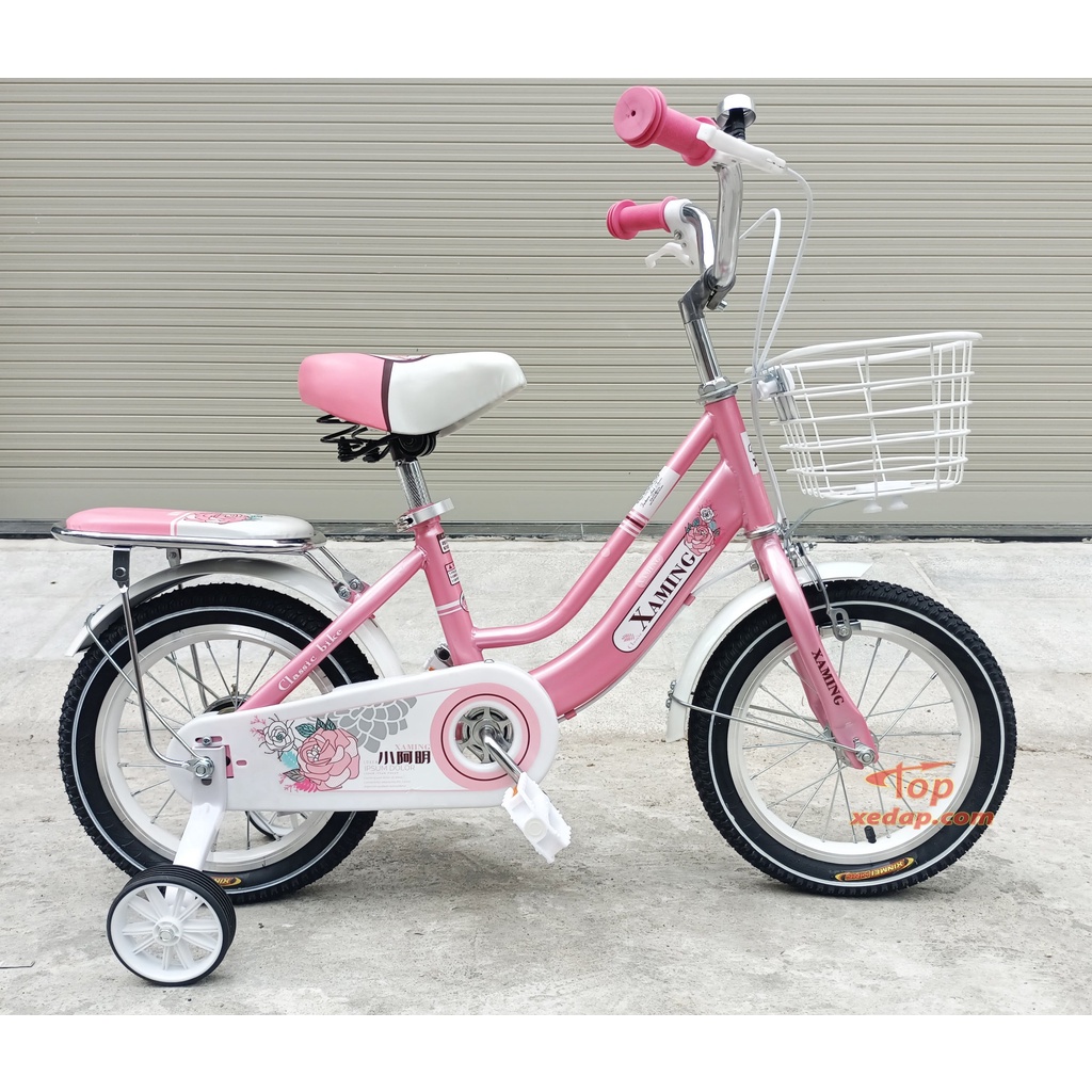 xe đạp trẻ em cho bé gái size 16INCH (4-7 tuổi, lắp ráp sẵn )