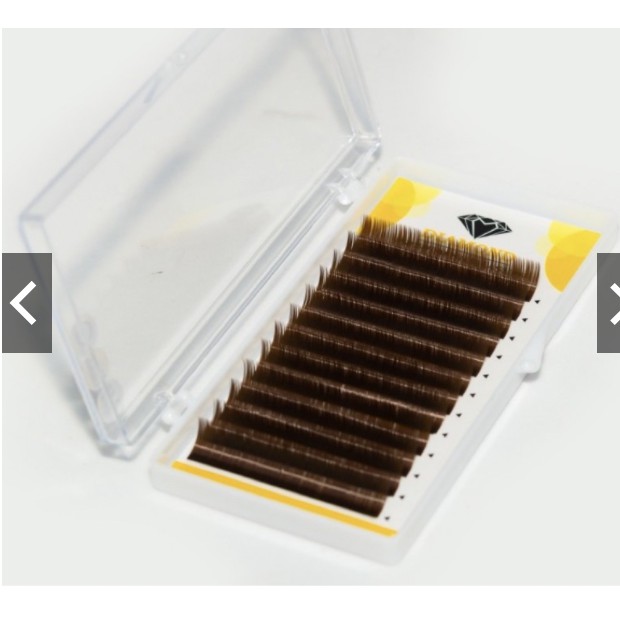 Mi nâu mix size dày 0.07 MIX 8-13 - nôi mi - tạo fan- dụng cụ nối mi