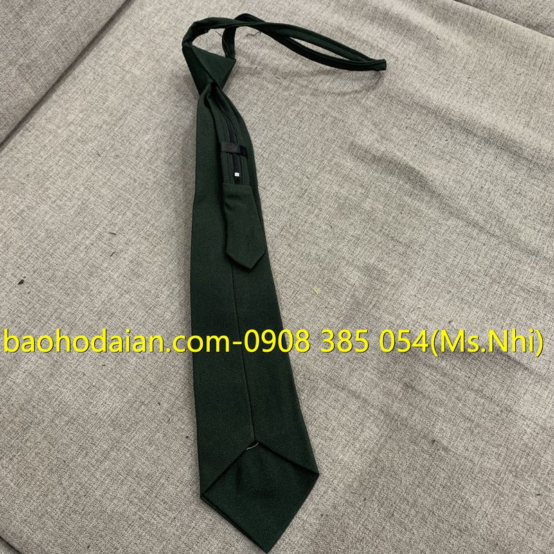 Cà vạt dây rút màu xanh rêu vải cát mềm đẹp