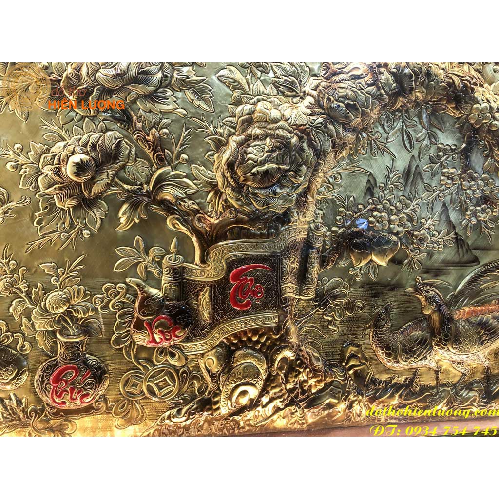 Tranh Vinh Hoa Phú Quý Giả Cổ DxR: 2.3m x 1.2m - Tranh Treo Phòng Khách