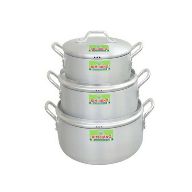 Bộ Nồi Nhôm Nhật T3 Kim Hằng Chính Hãng ( size 18 22 26)