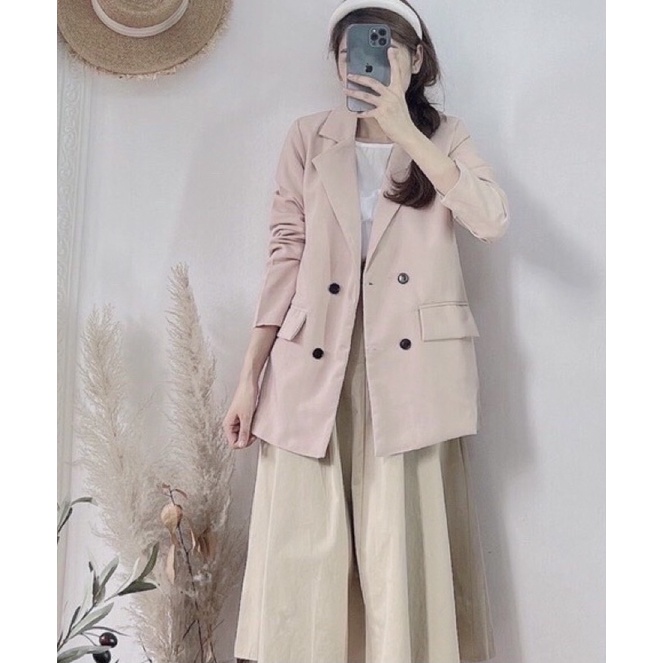 Áo Khoác Vét Quảng châu 2 Lớp Chất Đẹp, Có Túi bên Áo blazer nữ Hàn Quốc đẹp cao cấp đi chơi đi làm. MIALA