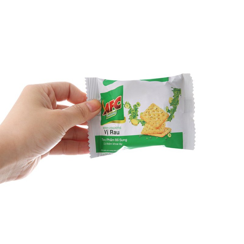 Bánh Qui Mặn AFC 2 Vị Rau Cải &amp; Lúa Mì 200g (8 gói*25g)