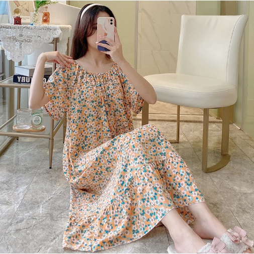 Váy lanh siêu mát hàng đẹp - Đầm ngủ mặc ở nhà nữ cao cấp Bigsize thời trang mùa hè giá rẻ