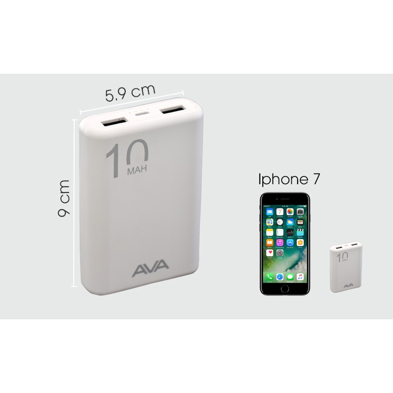 Pin Sạc Dự Phòng Polymer 10000mAh AVA PJ JP191_Hàng Chính Hãng