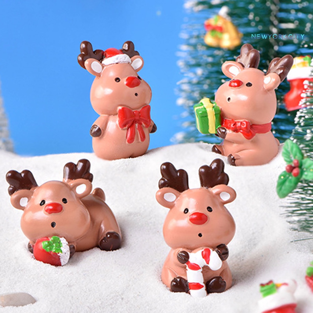 Mô Hình Tuần Lộc Bằng Nhựa Resin Dễ Thương Để Bàn Trang Trí Giáng Sinh