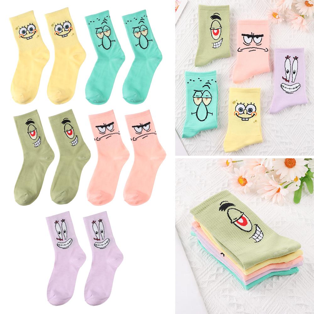 LAY Vớ Giữ Nhiệt Co Giãn In Họa Tiết Hoạt Hình Spongebob Đáng Yêu