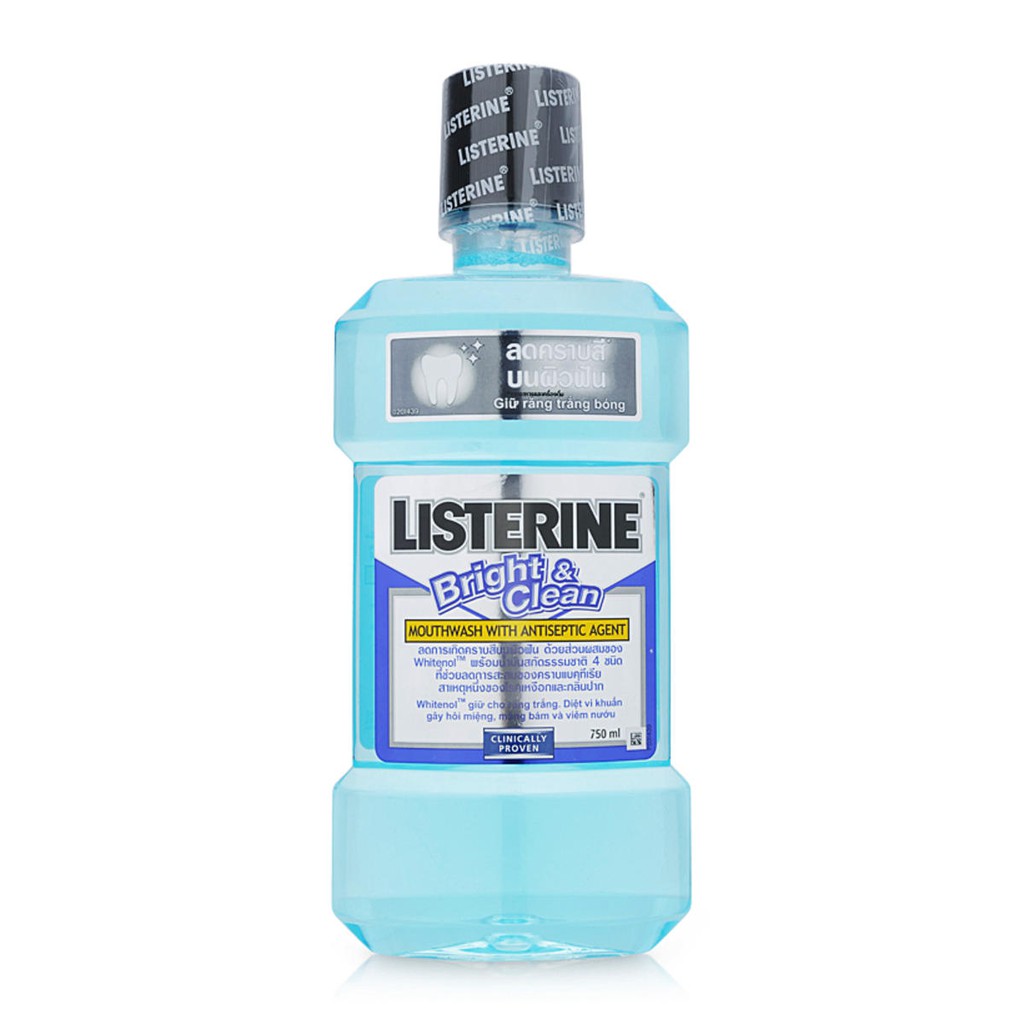 Nước súc miệng diệt khuẩn Listerine Bright and Clean 750ml