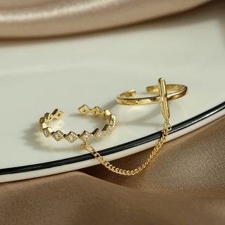 Nhẫn nữ hở bạc 925 Eleanor Accessories nối liền phụ kiện trang sức sang chảnh thời trang