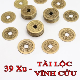 Đồng xu may mắn [COMBO 39 XU TÀI LỘC VĨNH CỬU], Đồng xu phong thuỷ ngũ đế - chiêu tài, bình an