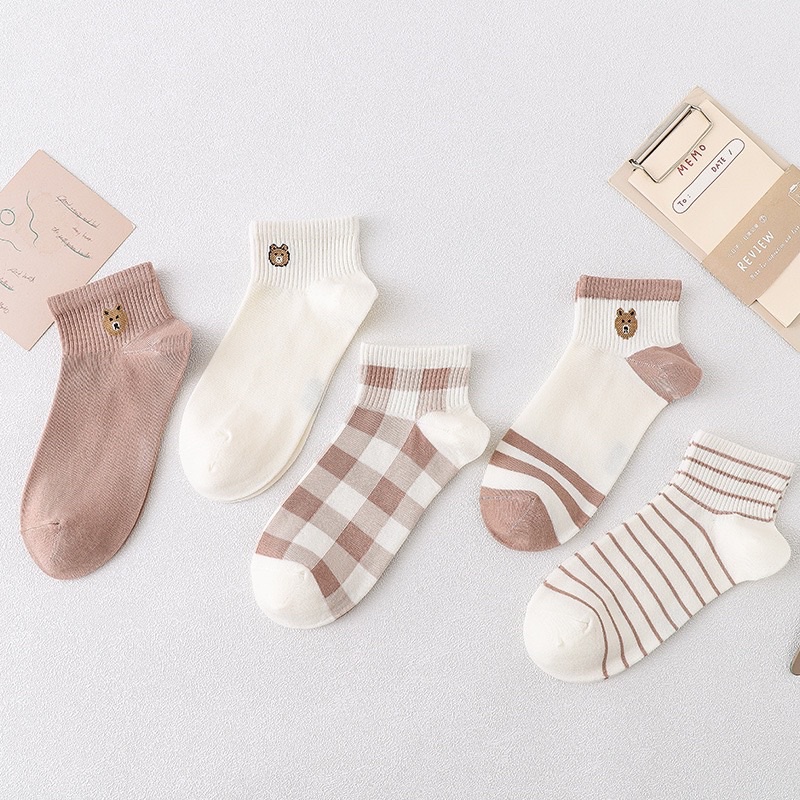 Vớ Tất Cổ Ngắn GẤU NÂU freesize nam nữ hàng loại 1 bao đổi trả MRSOCKS - VN014