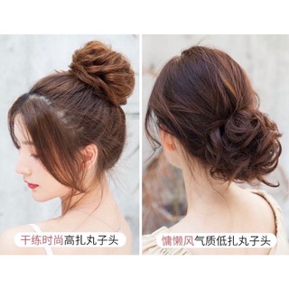 búi cột giả tóc xoăn